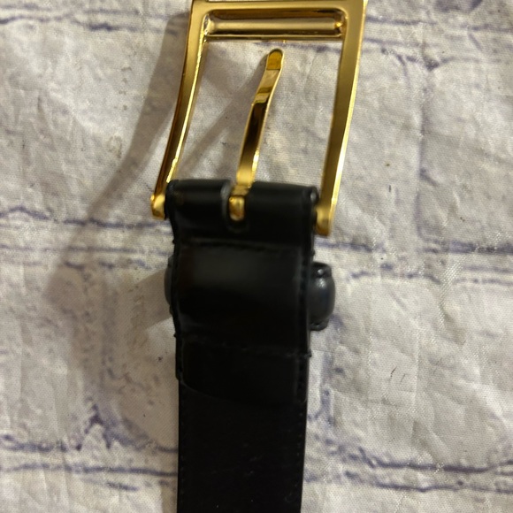 POLO RALPH LAUREN BLACK ITALIAN LEATHER GOLD TONE BUCKLE MENS BELT SIZE 36 - Picture 3 of 9